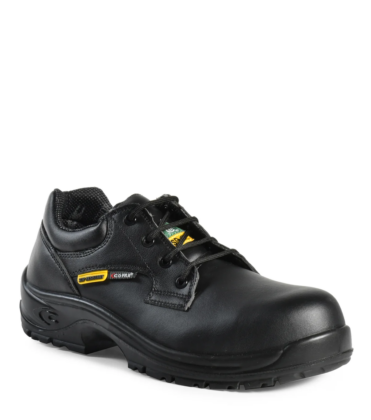 Solid, noir, souliers de travail véganes en microfibre, sans métal