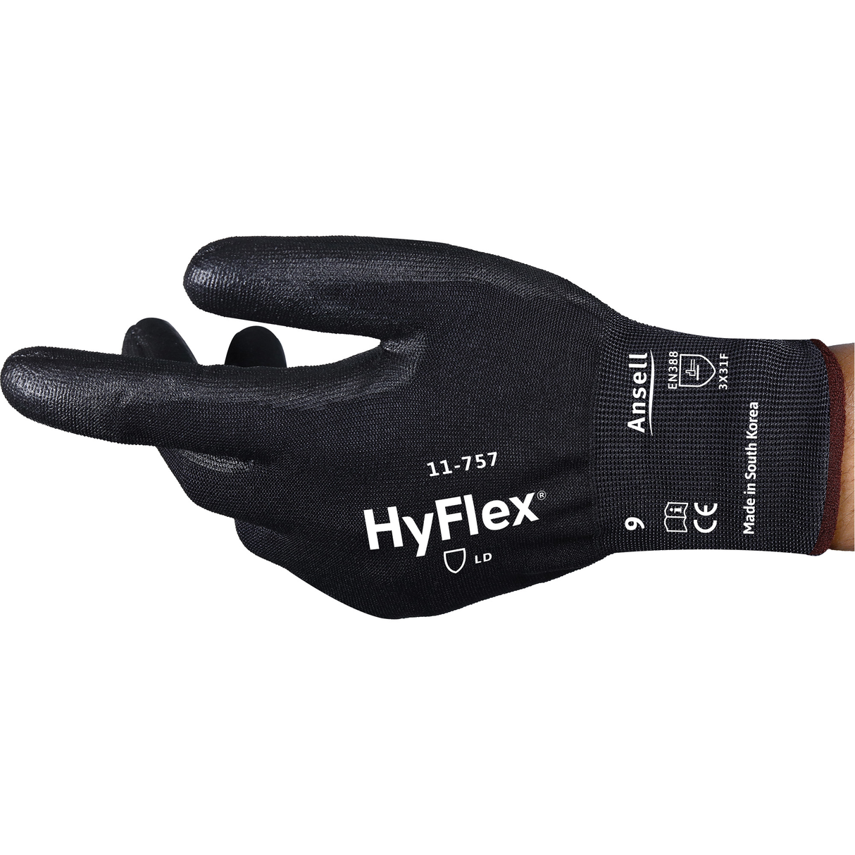 Gants résistant aux coupures Hyflex 11-757, calibre 18, revêtement polyuréthane, enveloppe en Intercept, ASTM ANSI niveau A7/EN 388 niveau F