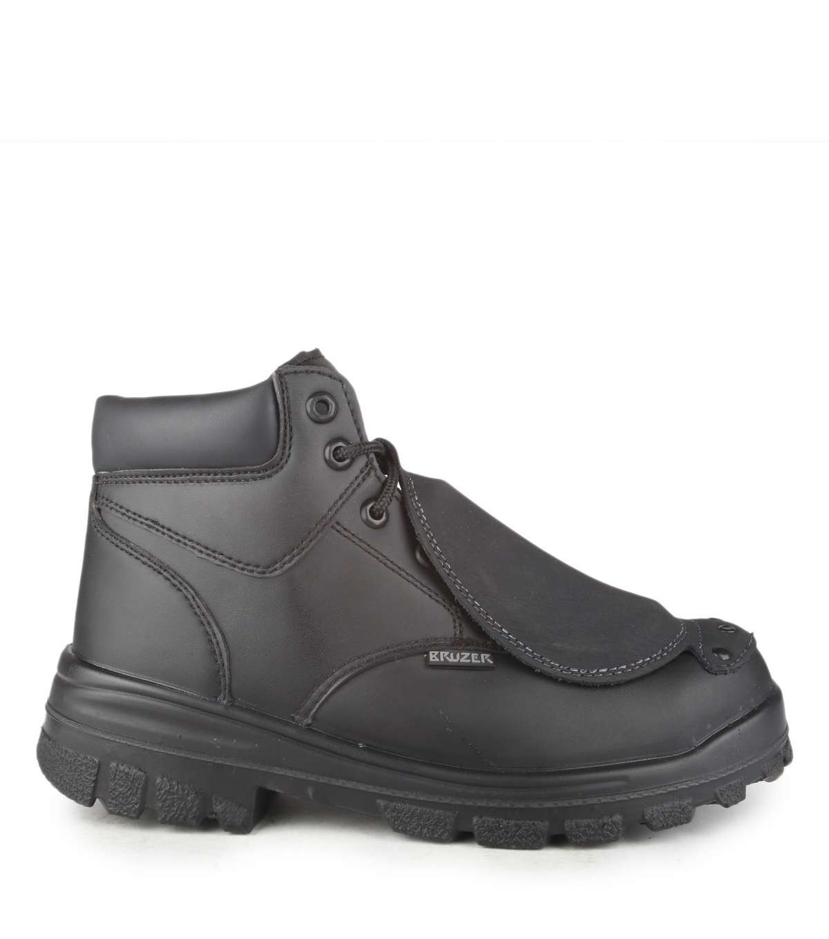 Press, noir, bottes de travail 6'' en cuir, protection métatarsienne