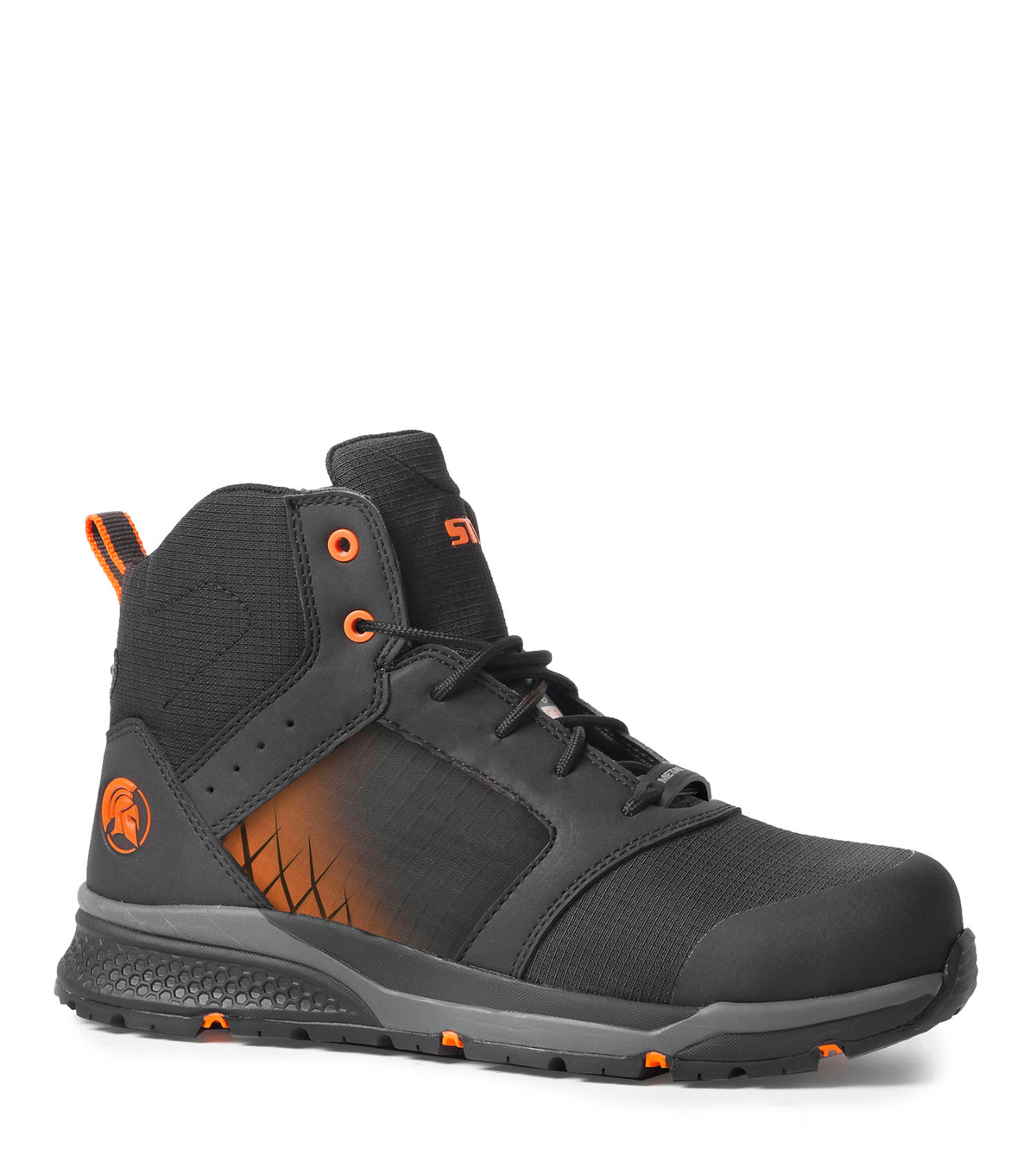 Trainer6, noir et orange, souliers de travail athlétiques 6'' légers