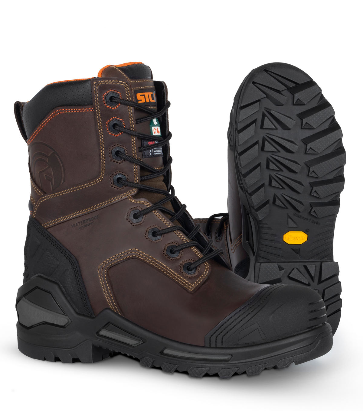 Blade8, brun, bottes de travail 8'' imperméables, Vibram Megagrip Pr
