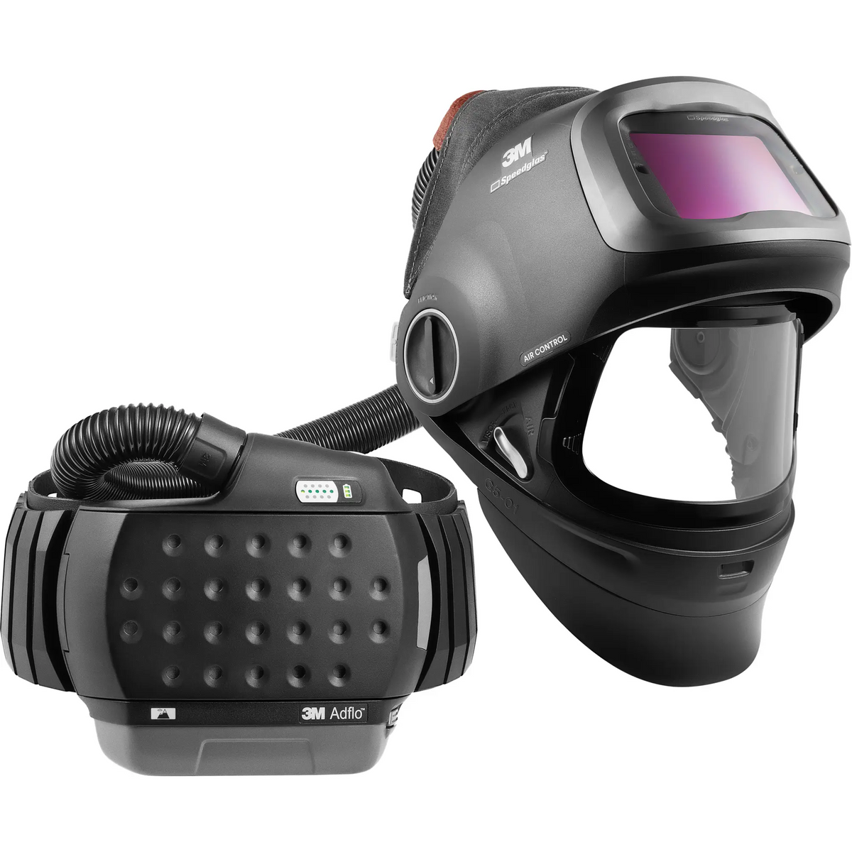 Masque de soudage à usage intensif Speedglas G5-01 avec système de respirateur d'épuration d'air propulsé Adflo, masque de soudage, pile Lithium-ion