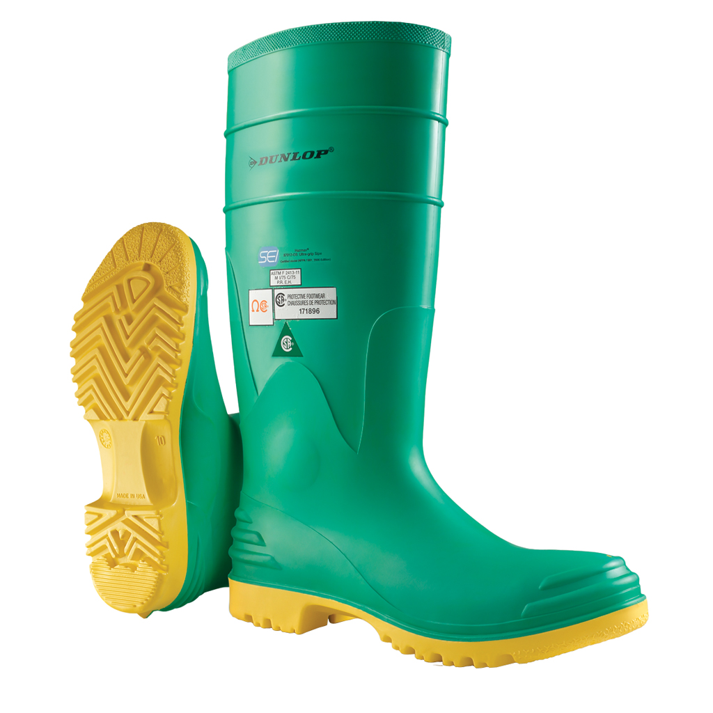 Hazmax vert, bottes de travail imperméables 16" en PVC