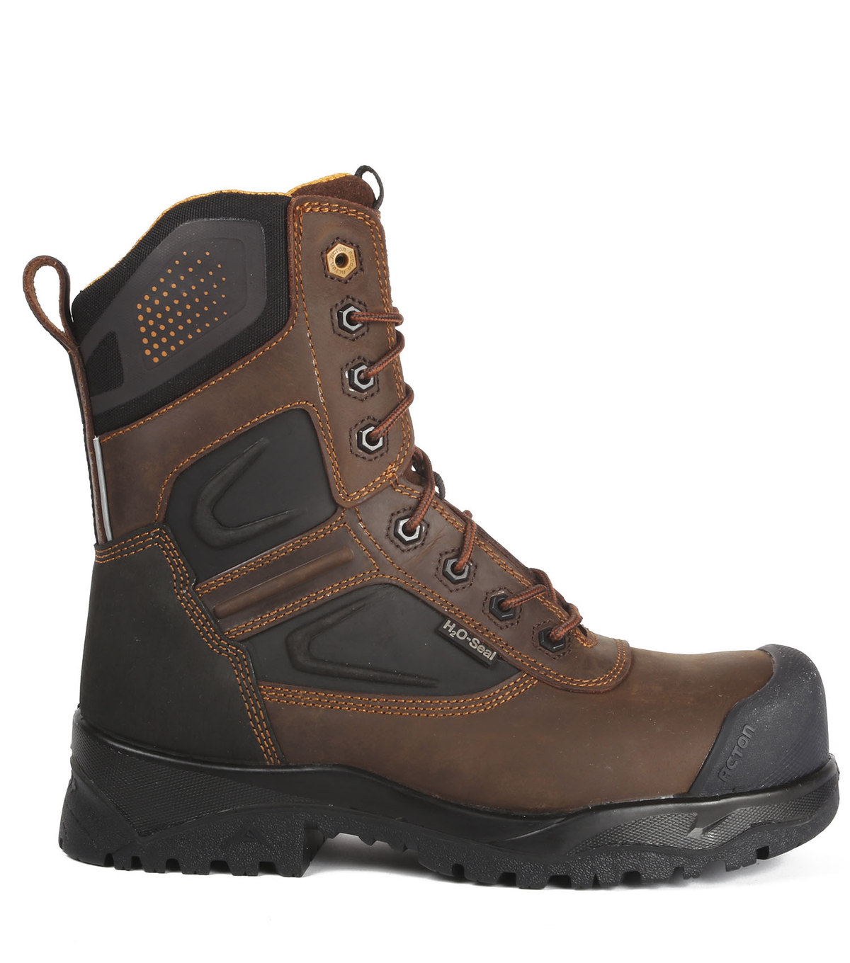 Thor, brun, bottes de travail 8" en cuir, semelle antidérapante