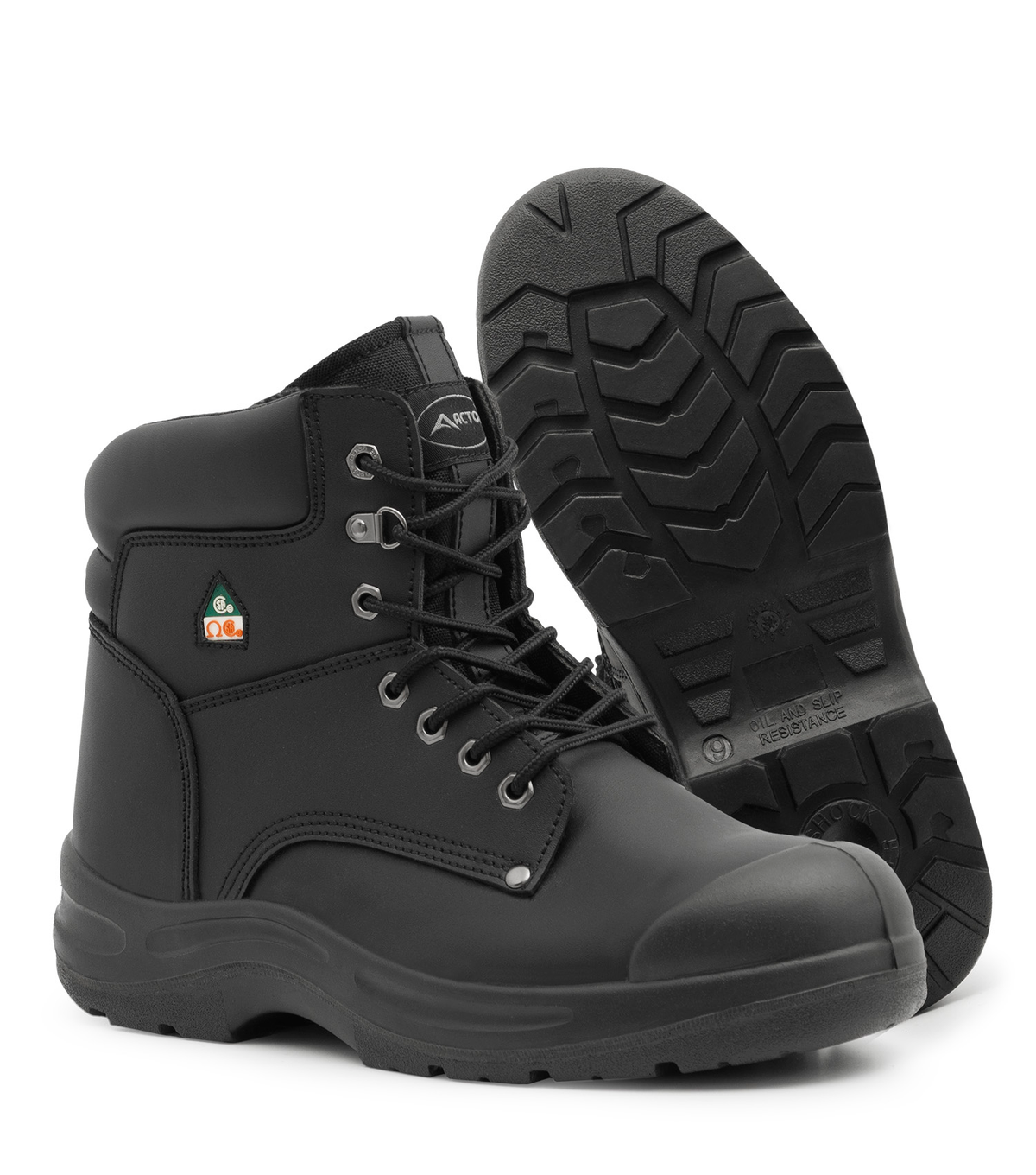Protect6, noir, bottes de travail 6" en cuir