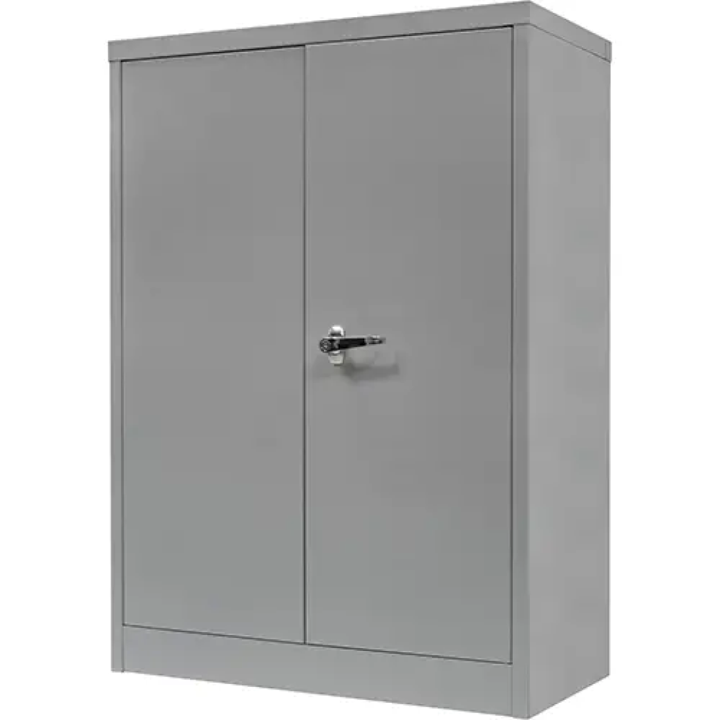 Armoire de rangement à hauteur de comptoir, Acier, 2 Tablettes, 42" h x 30" la x 15" P, Gris