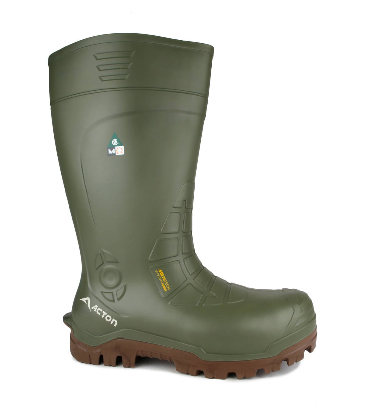 Bering, vert, bottes de travail pu 15'' avec protection métatarsienne