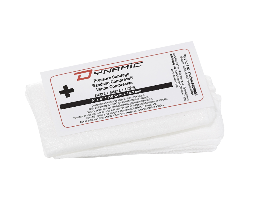 1 paquet de pansement compressif stérile, 6"X6"