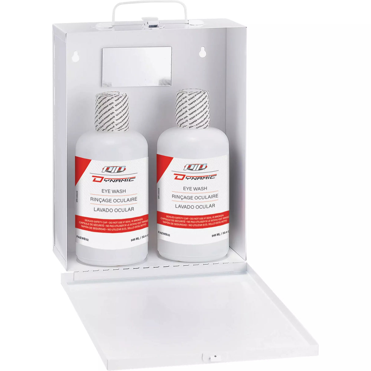 Douche oculaire avec solution isotonique , Métal, Double