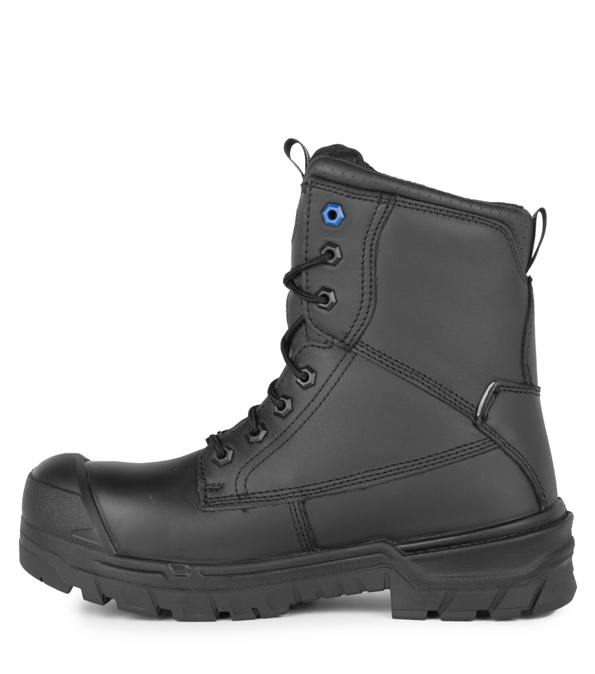 G3M, noir, bottes de travail 8" en cuir, semelle antidérapante