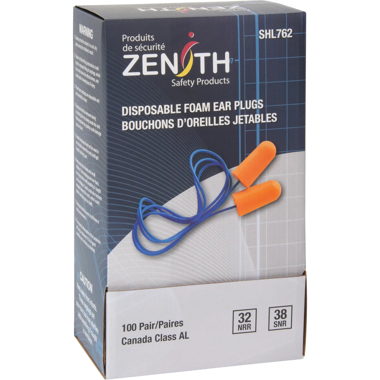 Boite de 100 bouchons d'oreilles en mousse, Paire