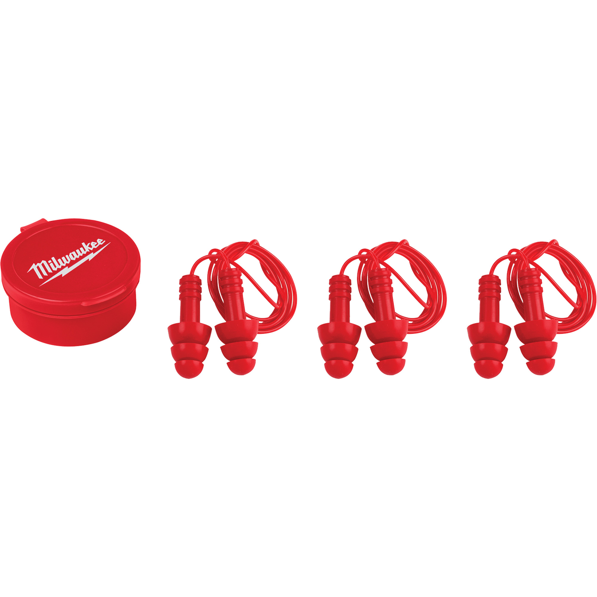 Paquet de 3 paires de bouchons d’oreilles réutilisables, avec cordon, paire - boîtier en plastique, 26 dB NRR, taille unique