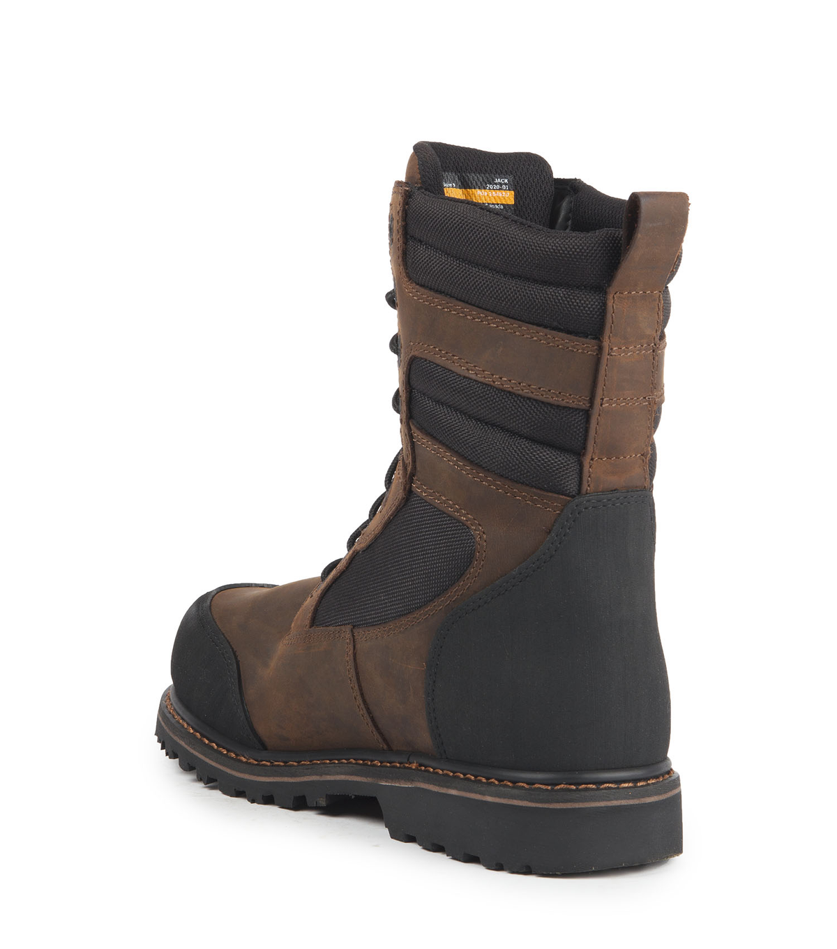 Whiskey Jack, brun, bottes de travail 8'' imperméables cuir et nylon
