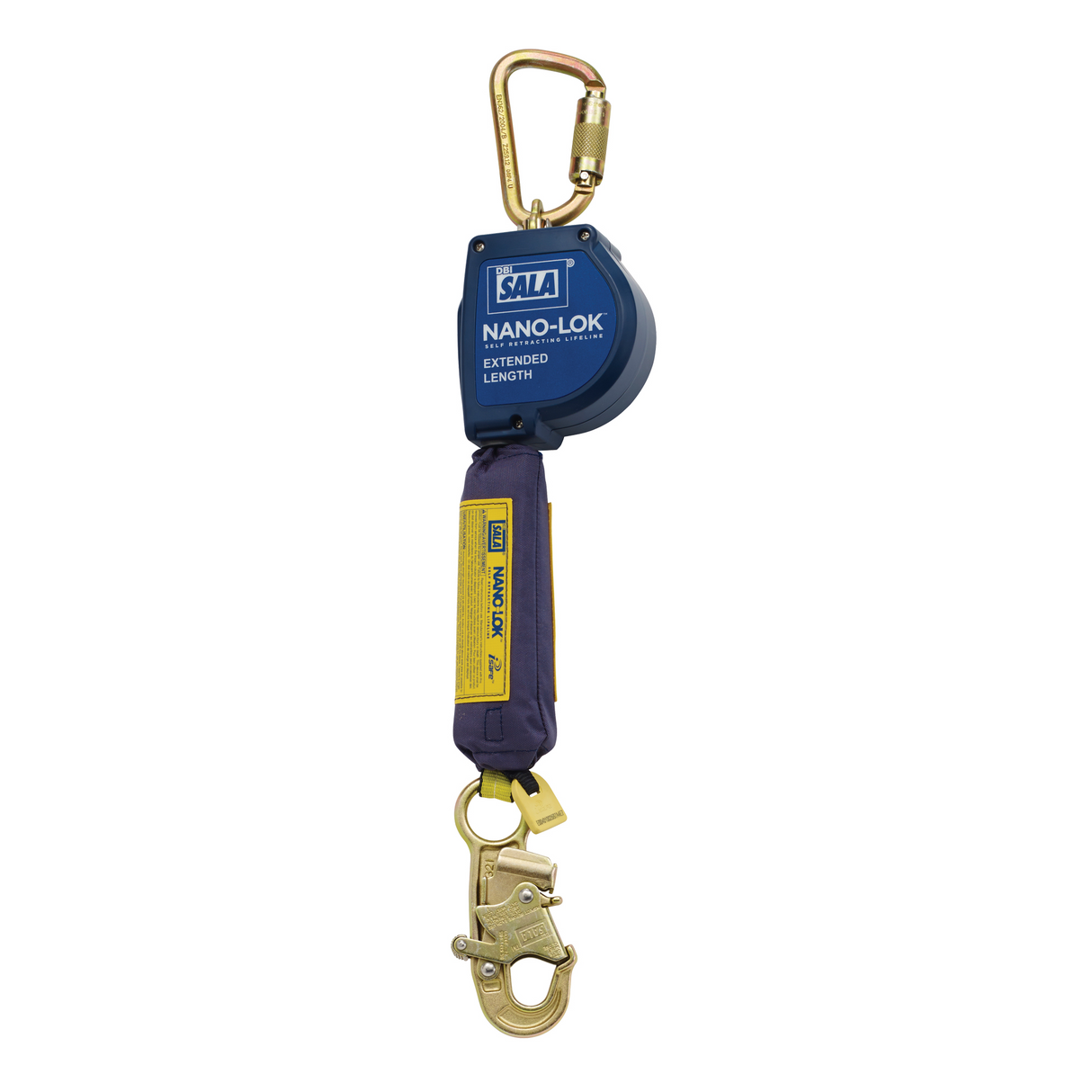 Cordage de sécurité autorétractable allongé Nano-Lok, 10', polyester/Sangles, pivotant