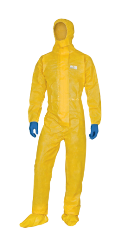 DT300 DELTACHEM, Combinaison de protection chimique jetable antistatique de type 3 étanche aux liquides offrant un bon maintien et plus de confort