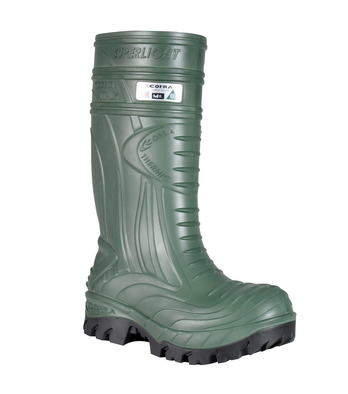 Thermic, vert, bottes de travail isolées, protection métatarsienne