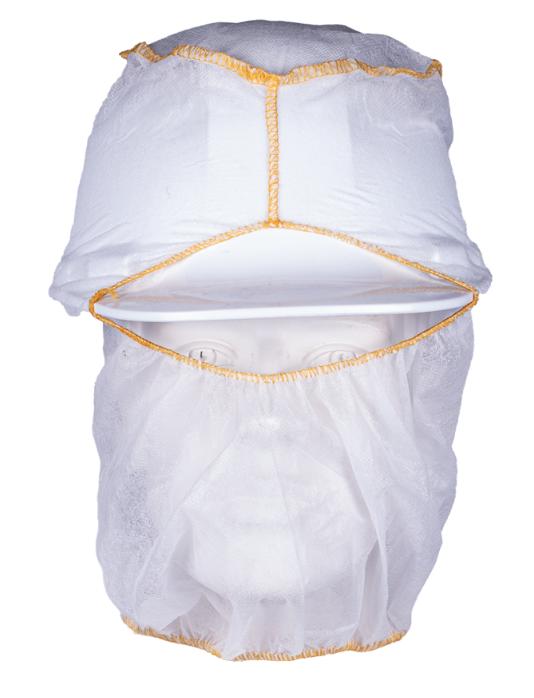 Paquet de 50 cagoules jetables avec couture orange, blanc, taille unique