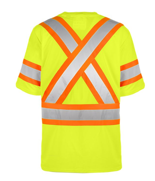 Chandail à manches courtes haute visibilité, toutes saisons, jaune