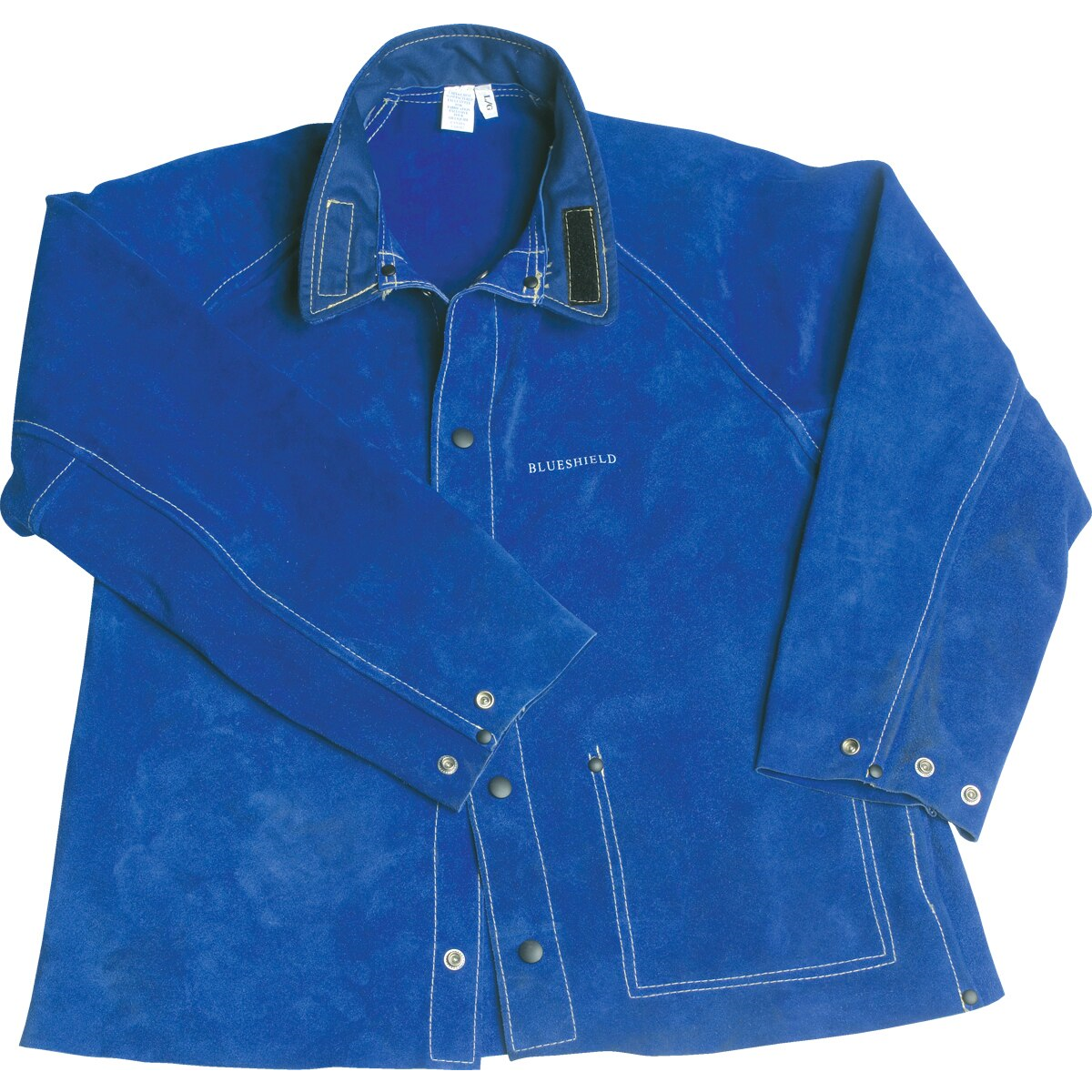 Blueshield Veste de soudeur en cuir bleu