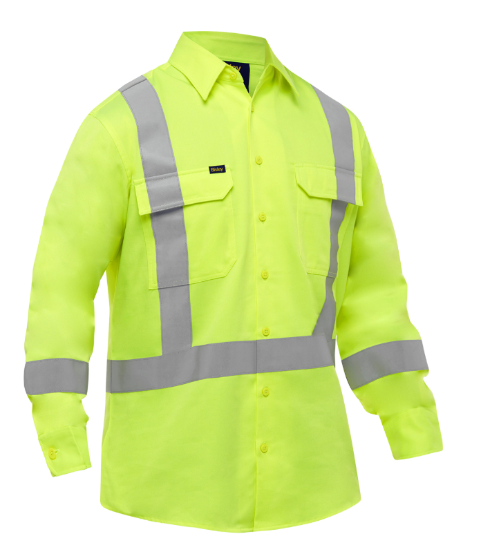 Chemise de travail à manches longues, CSA Z96 avec X au dos, ANSI Type R classe 3