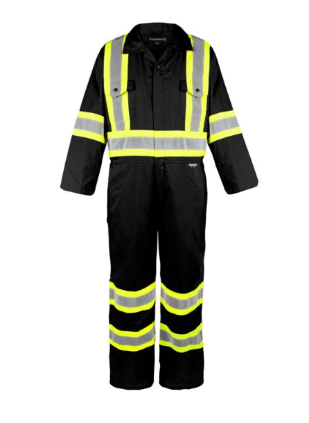 Combinaison non doublée haute visibilité, noir