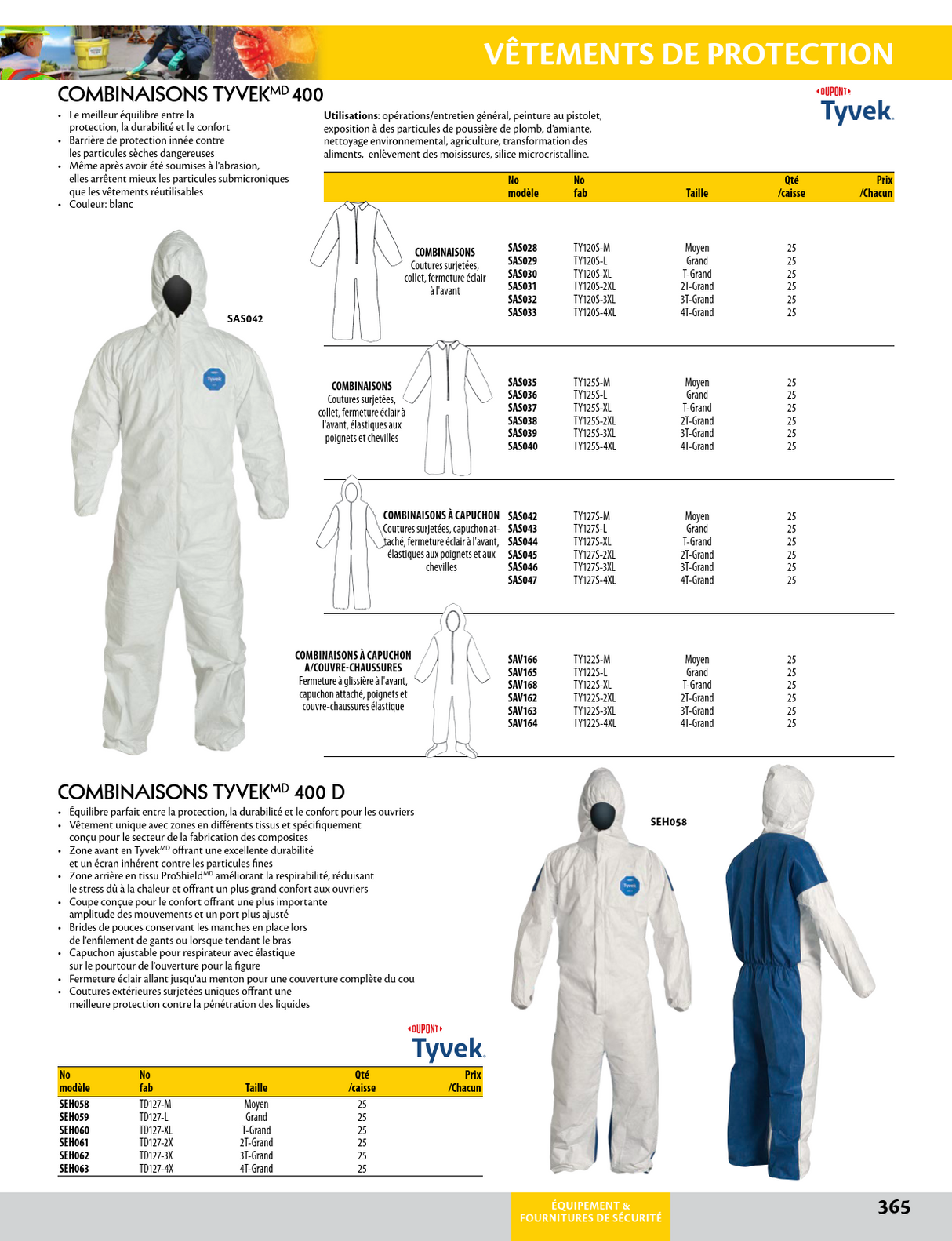 Combinaisons, Blanc, Tyvek 400