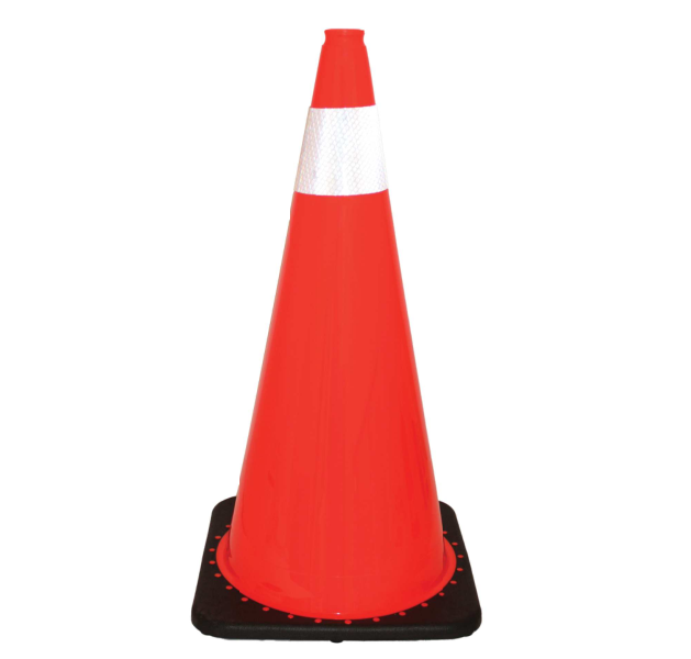 TRAFFIC CONES PVC12" H, Cônes de signalisation avec collier réfléchissant