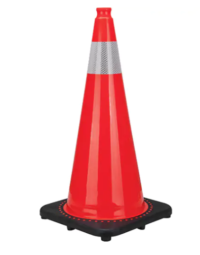 Cône de signalisation de première qualité, 28", orange, bande(s) réfléchissante(s) 4"