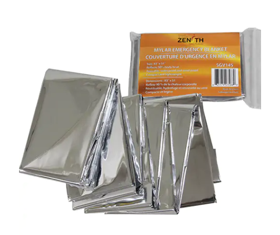 Couverture d'urgence, polyester aluminisé