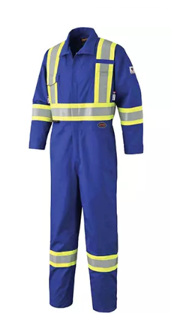 Couvre Tout ignifuge FR fermetures glissiere aux jambes 56 T , Bleu royal, 9,7 cal/cm²