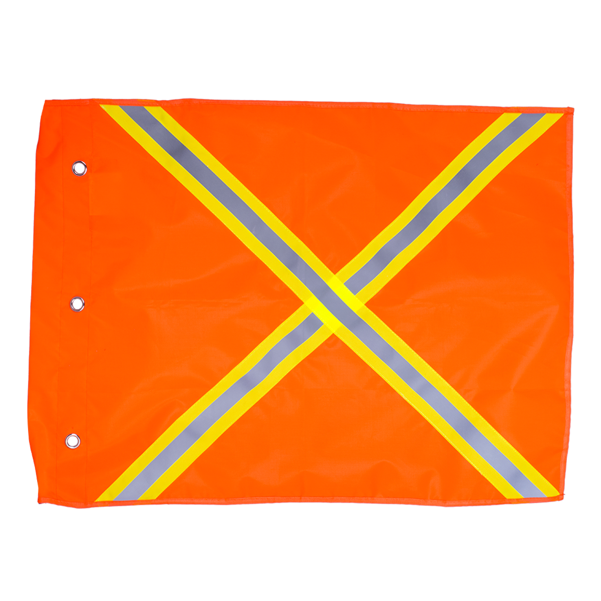 Paquet de 10 drapeaux en polyester avec bandes réfléchissantes des deux côtés, orange, 26 x 19.25 po (66 x 49 cm)