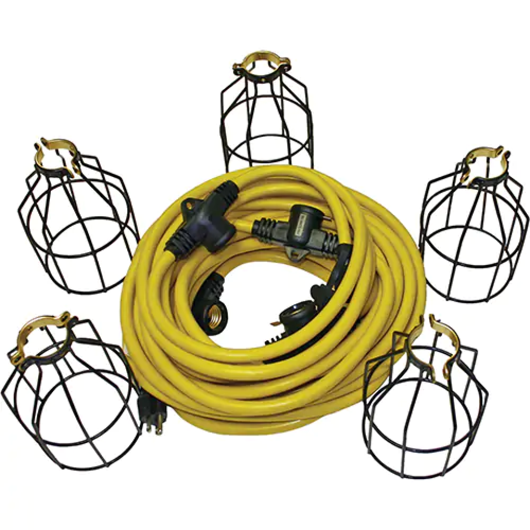 Guirlande électrique à DEL avec connecteur, 5 lumières, 50' lo, boîtier en métal