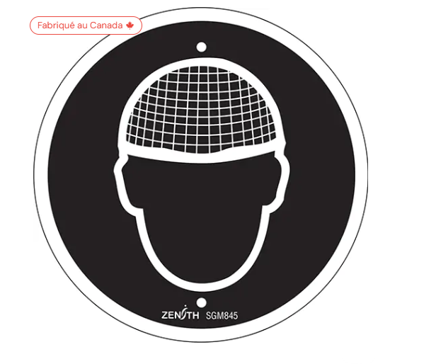 Enseigne de sécurité conforme à la CSA - Hair Net Required, 6" x 6", pictogramme