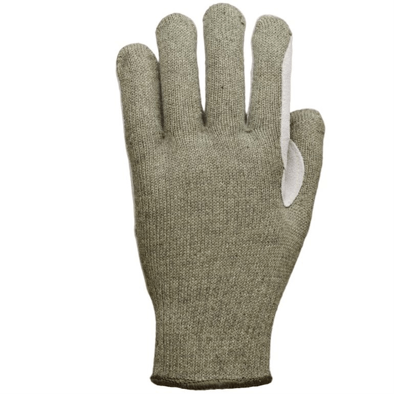 ANSI A2 coupure - Tricot en fil para-aramide cuir fendu sur la paume et doigts