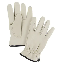 Gants de conducteur doublés pour l'hiver, Paume en Cuir fleur de vache, Molleton