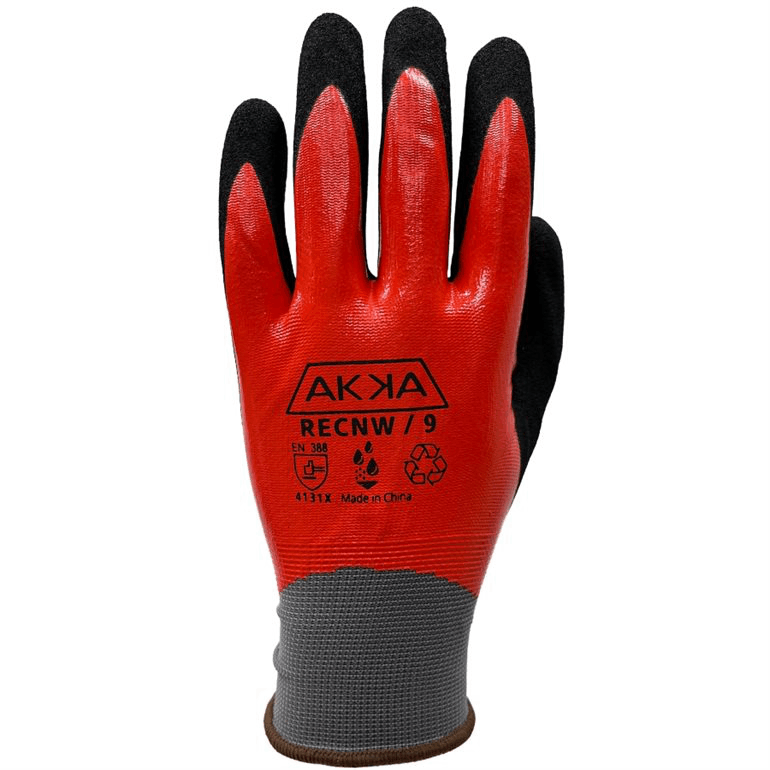 Tricot 22% REC, imperméable, double enduit de nitrile lisse et sableux