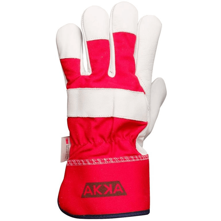 Gant cuir fleur et dos de coton, doublure thinsulate 40 grammes. Manchette 2'' 3/4