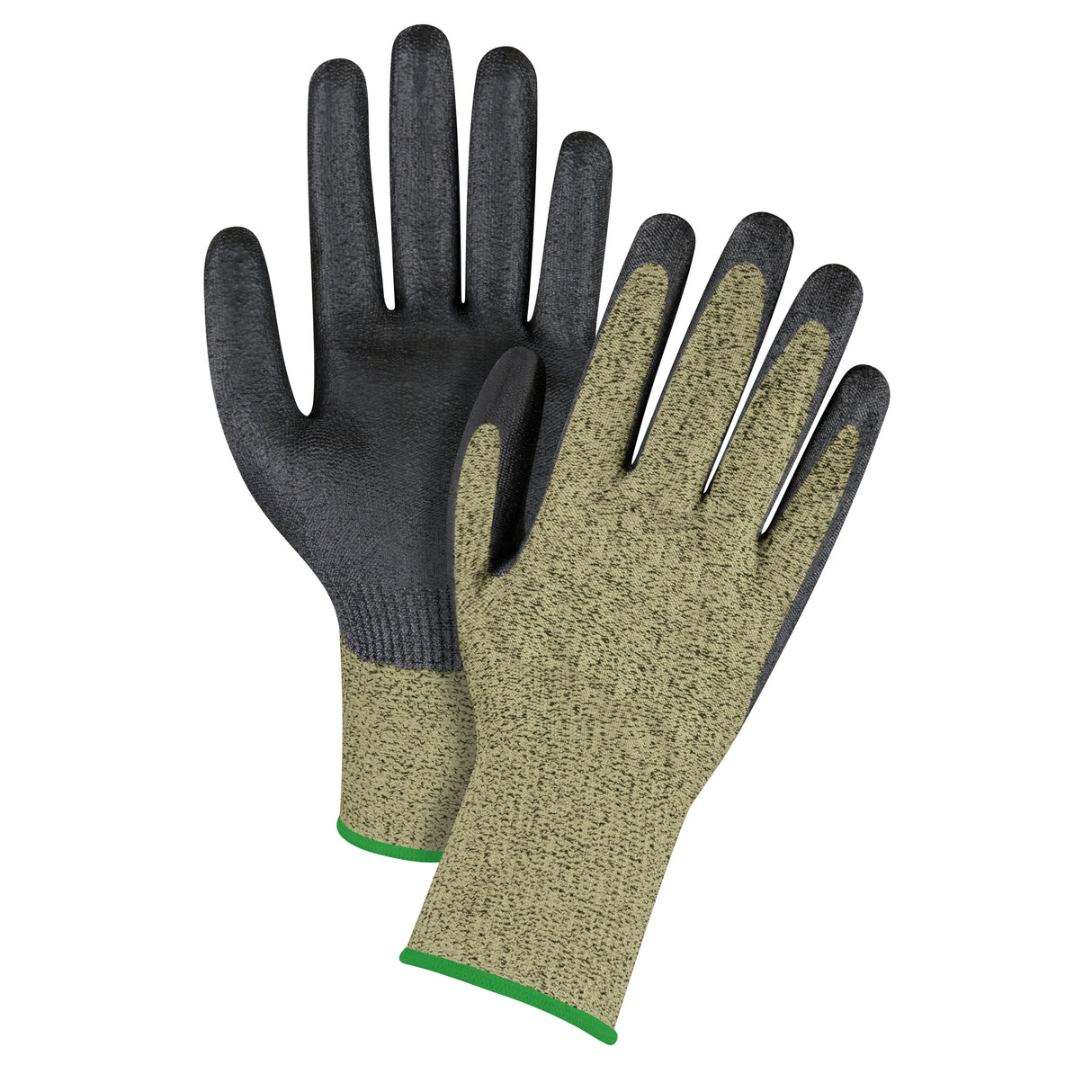 Gants élastiques sans coutures résistants à la coupe noir & jaune, Calibre 13, Revêtement Mousse de nitrile, Enveloppe en Aramide, ASTM ANSI niveau A6