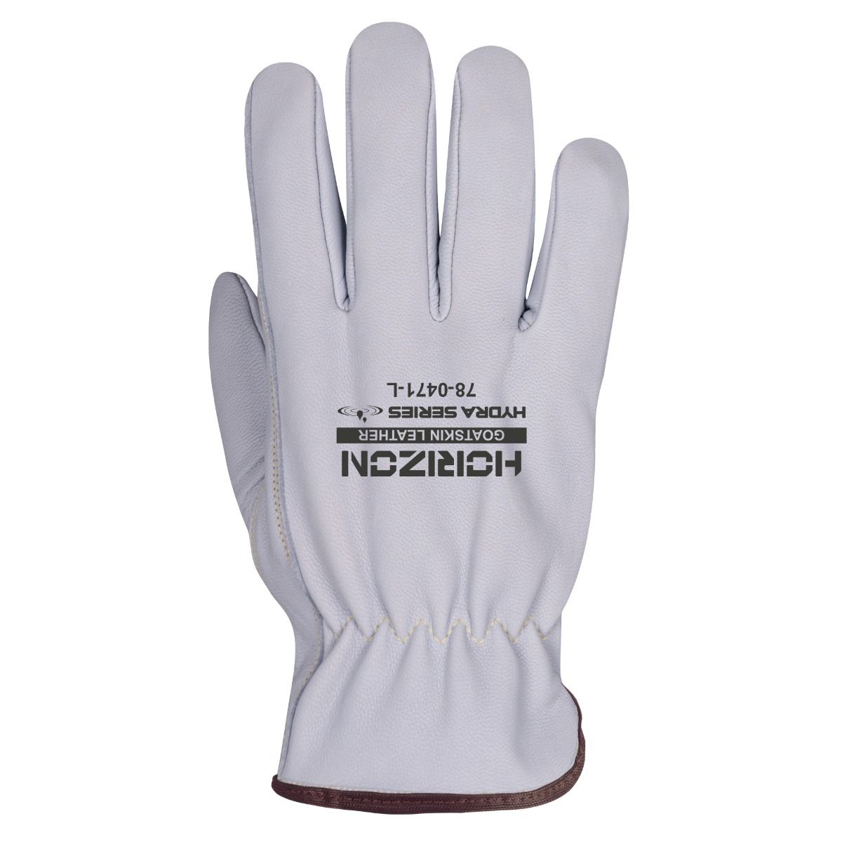 Gants déperlants en cuir de chèvre doublés, beige