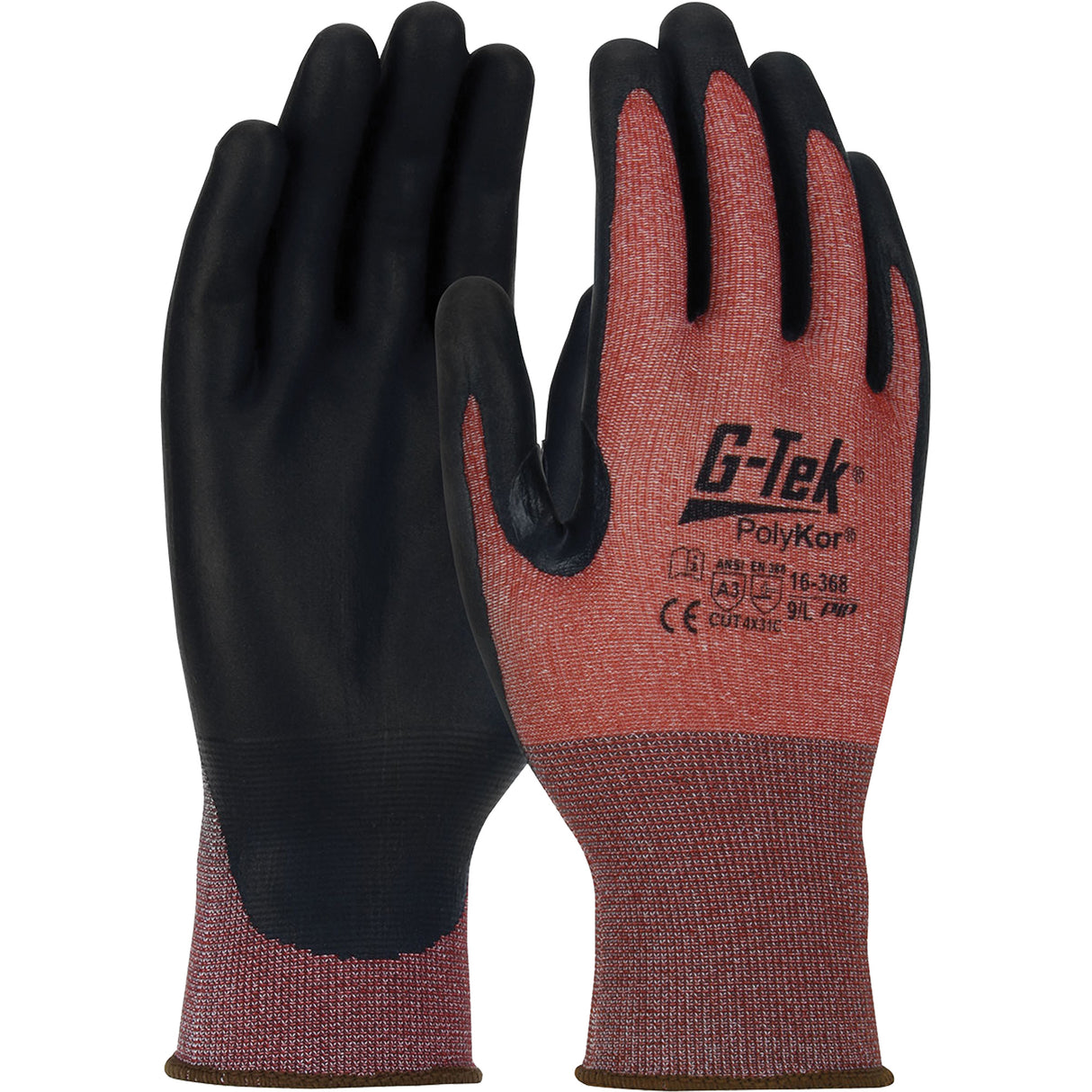 Gants résistants aux coupures G-Tek PolyKor X7 Neuroma , Calibre 18, Revêtement Polyuréthane, Enveloppe en Polyéthylène, ASTM ANSI niveau A3/EN 388 niveau C