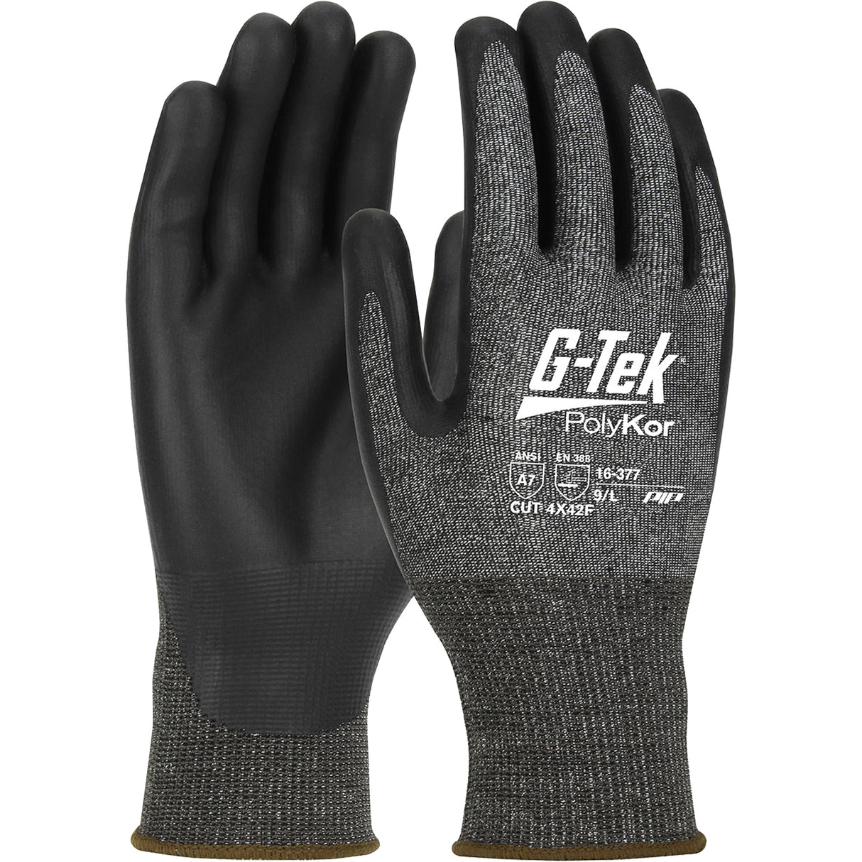 Gants résistants aux coupures G-Tek PolyKor X7 , Calibre 18, Revêtement Polyuréthane, Enveloppe en Polyéthylène, ASTM ANSI niveau A7/EN 388 niveau F