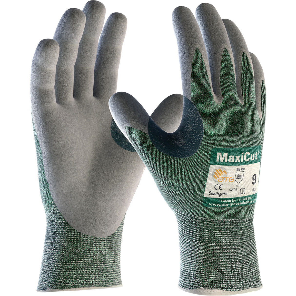 Gants en tissu technique résistant aux coupures ATG MaxiCut , Calibre 15, Revêtement Nitrile, Enveloppe en Fil technique, ASTM ANSI niveau A2/EN 388 niveau 3/EN 388 niveau B