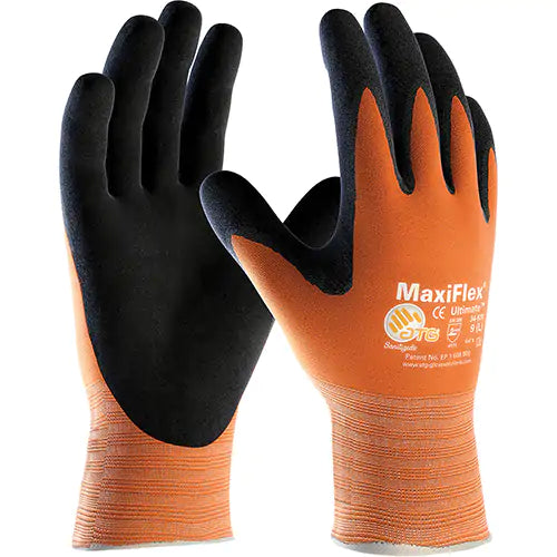 Gants sans coutures haute visibilité ATG MaxiFlex Ultimate , Rêvetement Nitrile, Calibre 15, Enveloppe en Nylon/Lycra