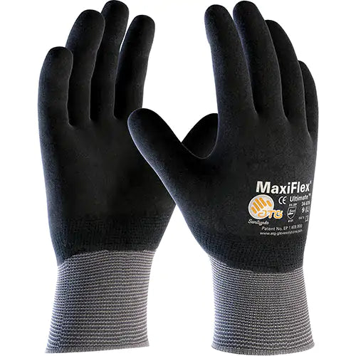 Gants compatibles avec les écrans tactiles ATG MaxiFlex Ultimate, Rêvetement Nitrile, Calibre 15, Enveloppe en Nylon/Élasthanne