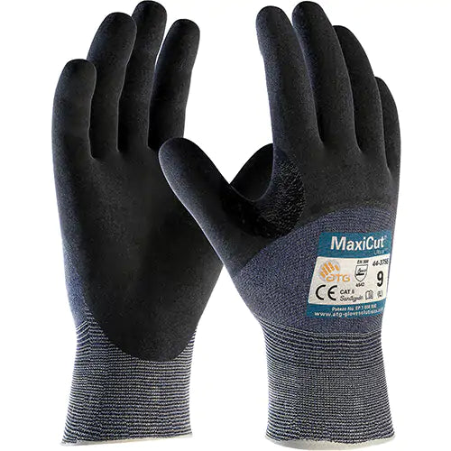 Gants résistants aux coupures en tricot sans couture ATG MaxiCut Ultra , Calibre 15, Revêtement Nitrile, Enveloppe en Fil technique, ASTM ANSI niveau A3/EN 388 niveau 5/EN 388 niveau C