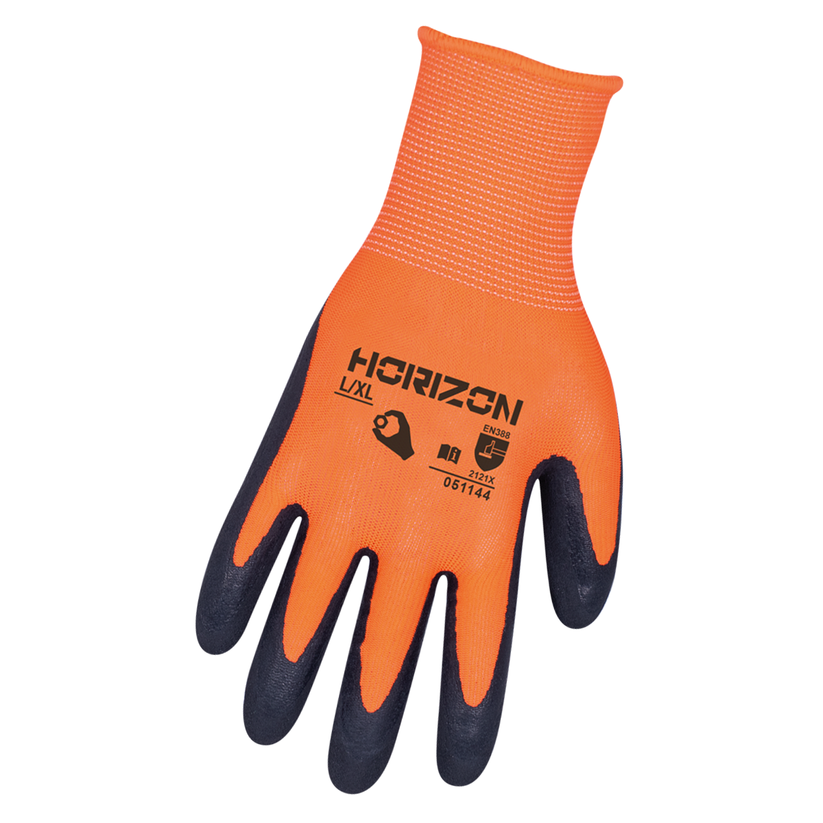 Gants enduits de latex texturé, noir/bleu, moyen