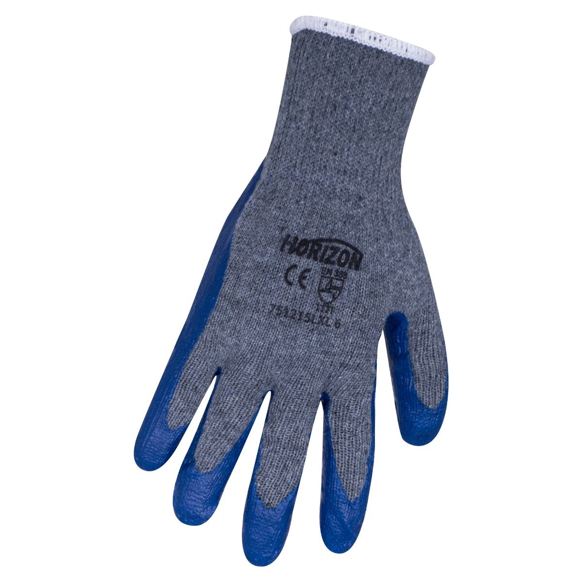 Gants enduits de latex, bleu/gris, grand t-grand