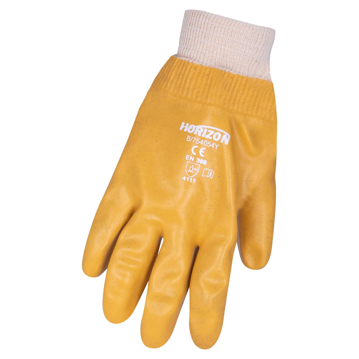 Gants enduits de PVC, Jaune, Grand