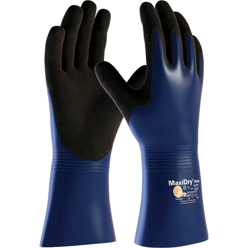 Gants résistant aux produits chimiques et aux coupures ATG MaxiDry Plus, revêtement nitrile, enveloppe en nylon/élasthanne