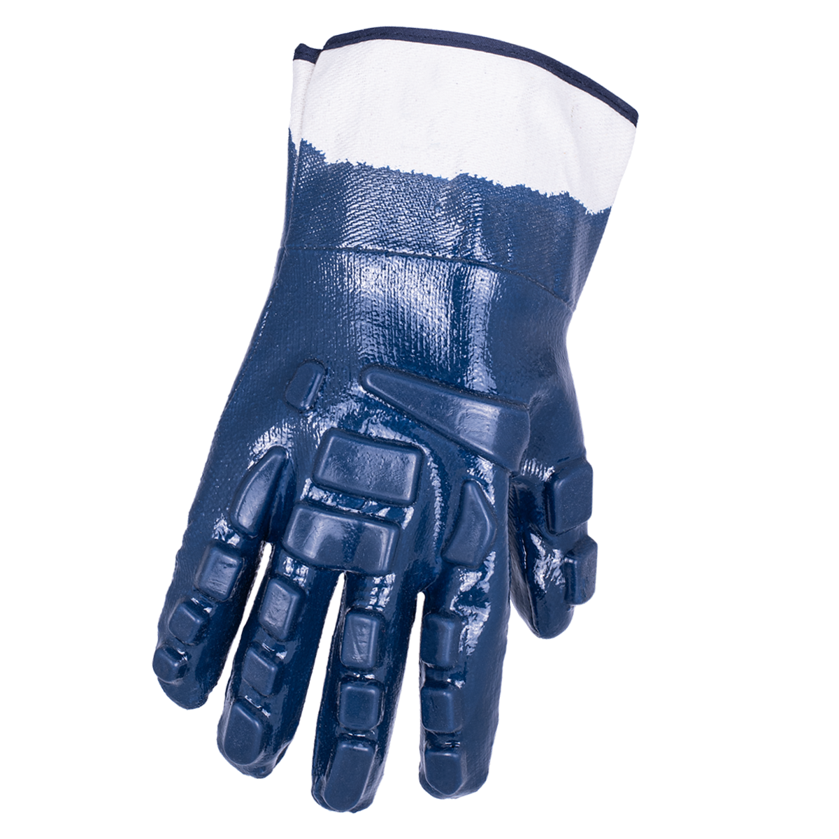 Gants enduit de nitrile avec protection TPR, Bleu